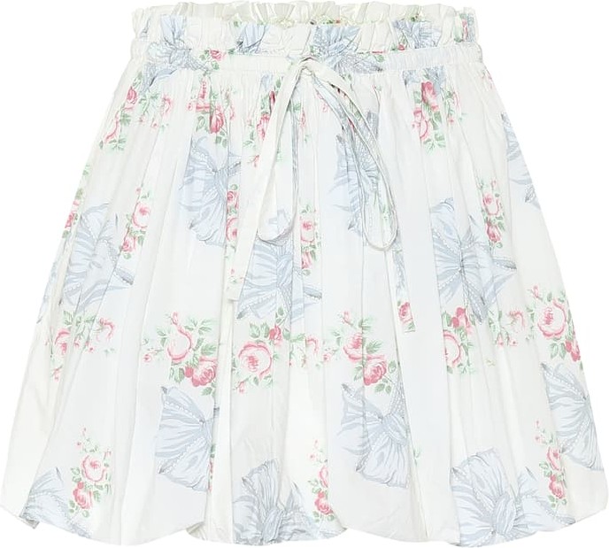 LOVESHACKFANCY Cheyon floral cotton miniskirt