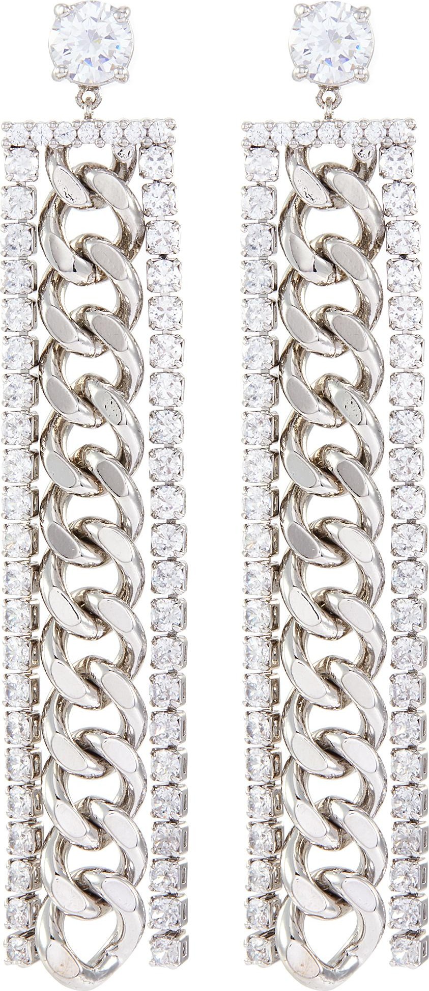 CZ by Kenneth Jay Lane Cubic zirconia long chain earrings