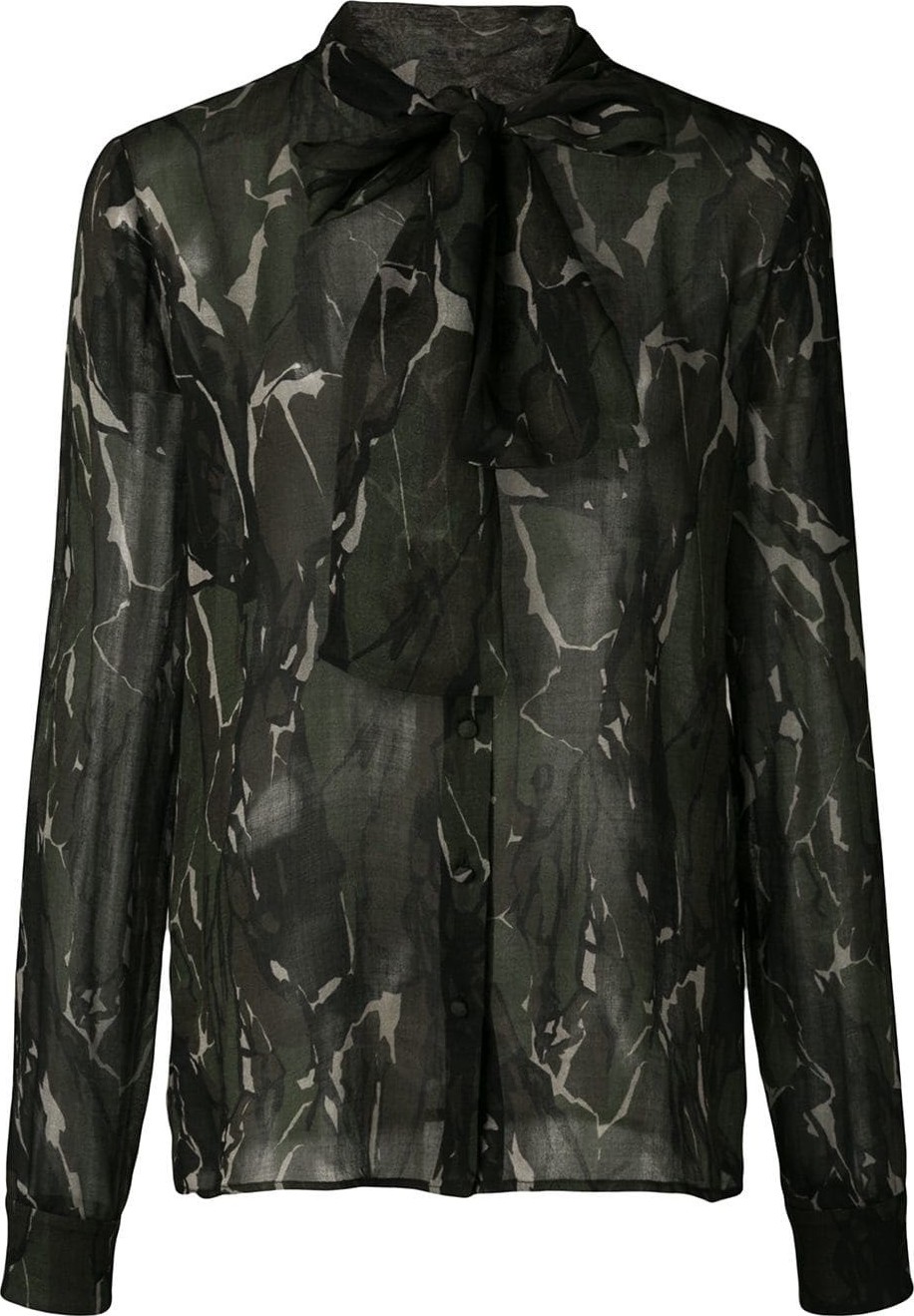Saint Laurent camouflage print blouse