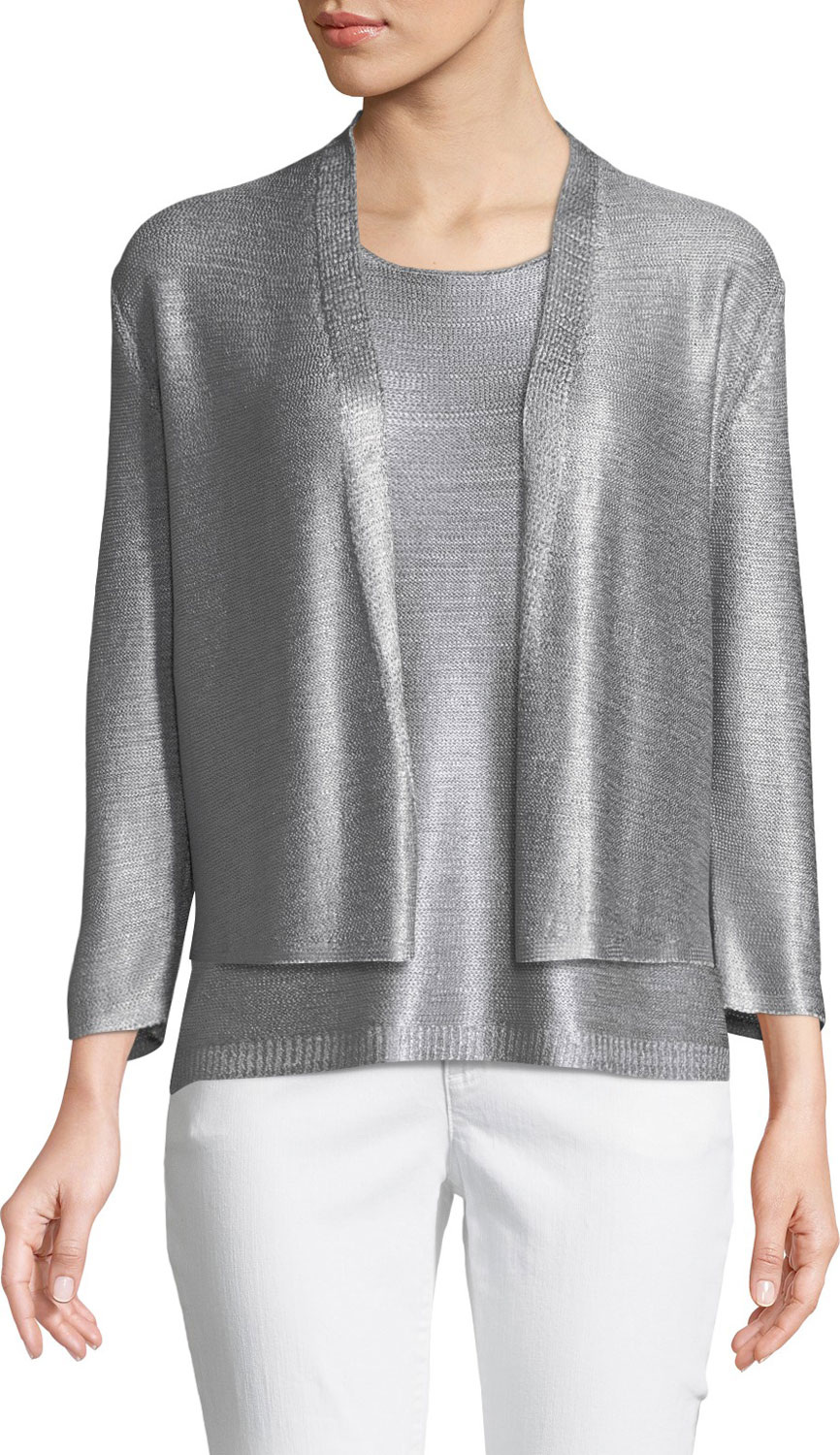 NIC+ZOE Beach Stone Open-Front Cardigan