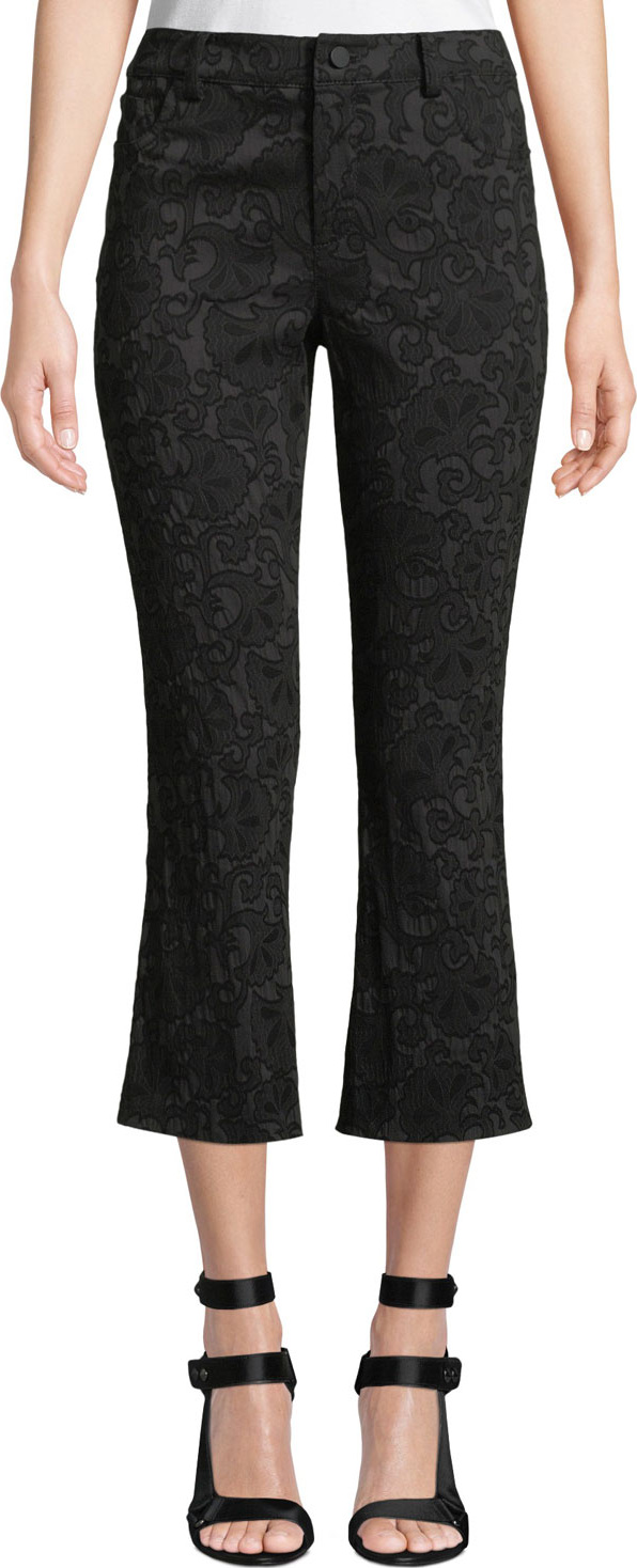 Alice + Olivia Drew Lace Cropped Bell Pants
