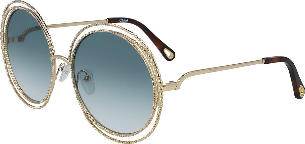 Chloe Round Concentric Metal Sunglasses