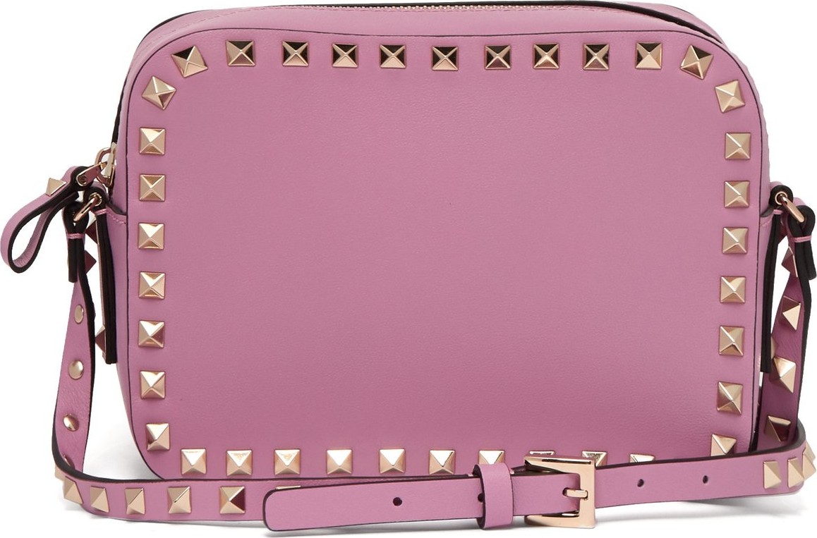 Valentino Rockstud camera leather cross-body bag