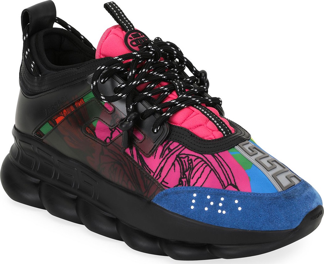 Versace Men's Baja Chain Reaction Greek-Key Sneakers