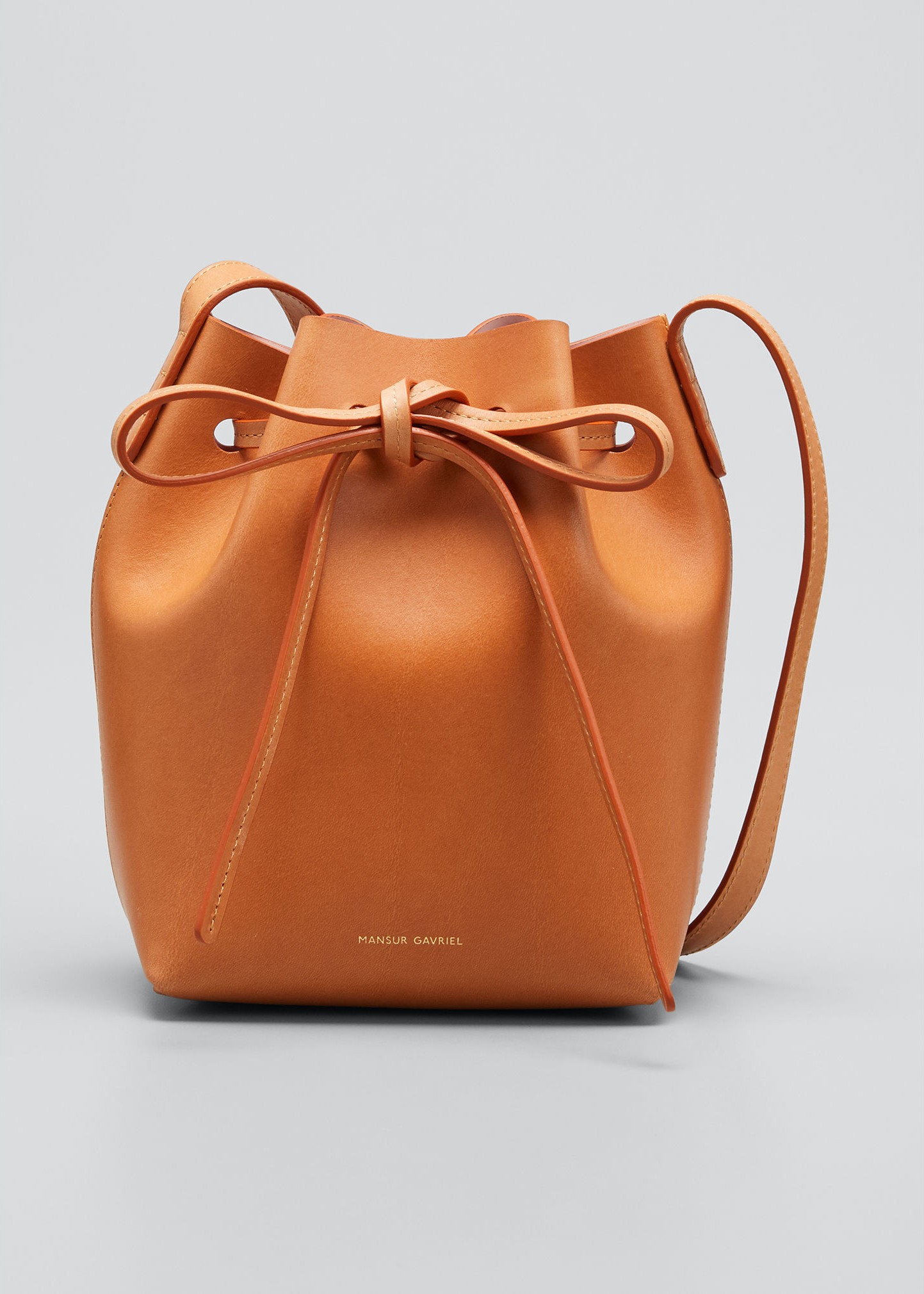 Mansur Gavriel Mini Mini Vegetable-Tanned Leather Bucket Bag