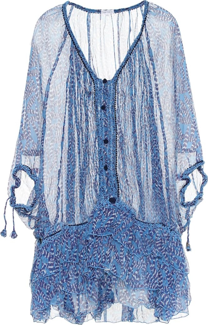 Poupette St Barth Poncho Bety silk cover-up