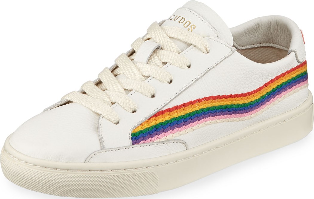 Soludos Shooting Start Embroidered Leather Sneakers