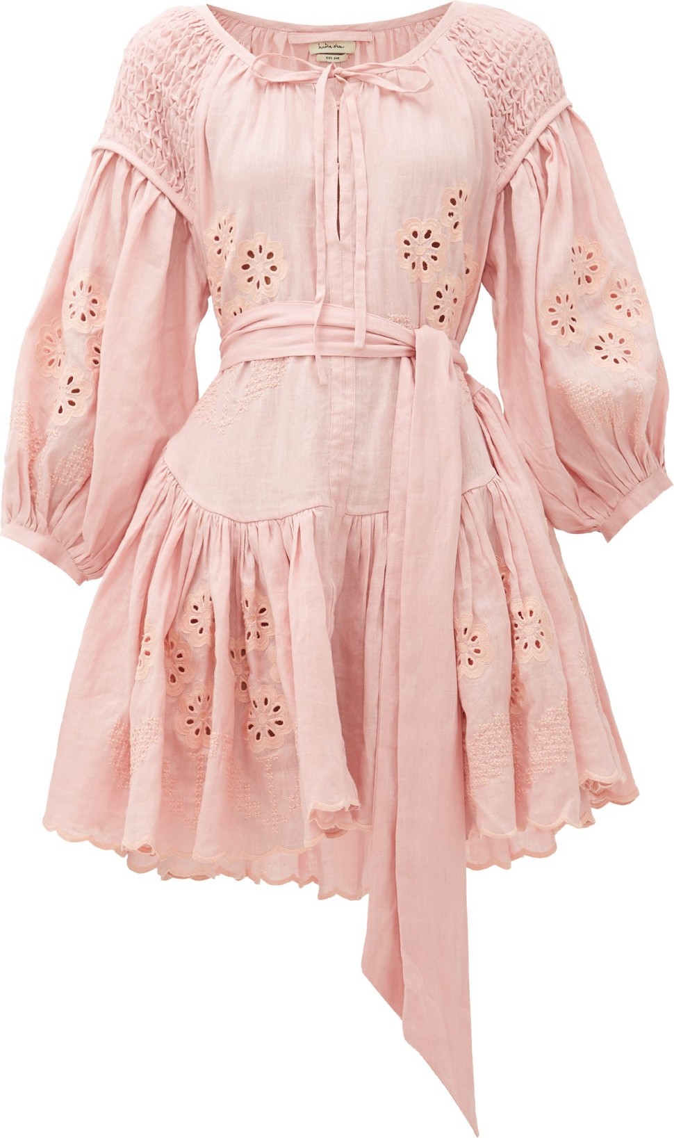 Innika Choo Meg Nettick floral-embroidered linen dress