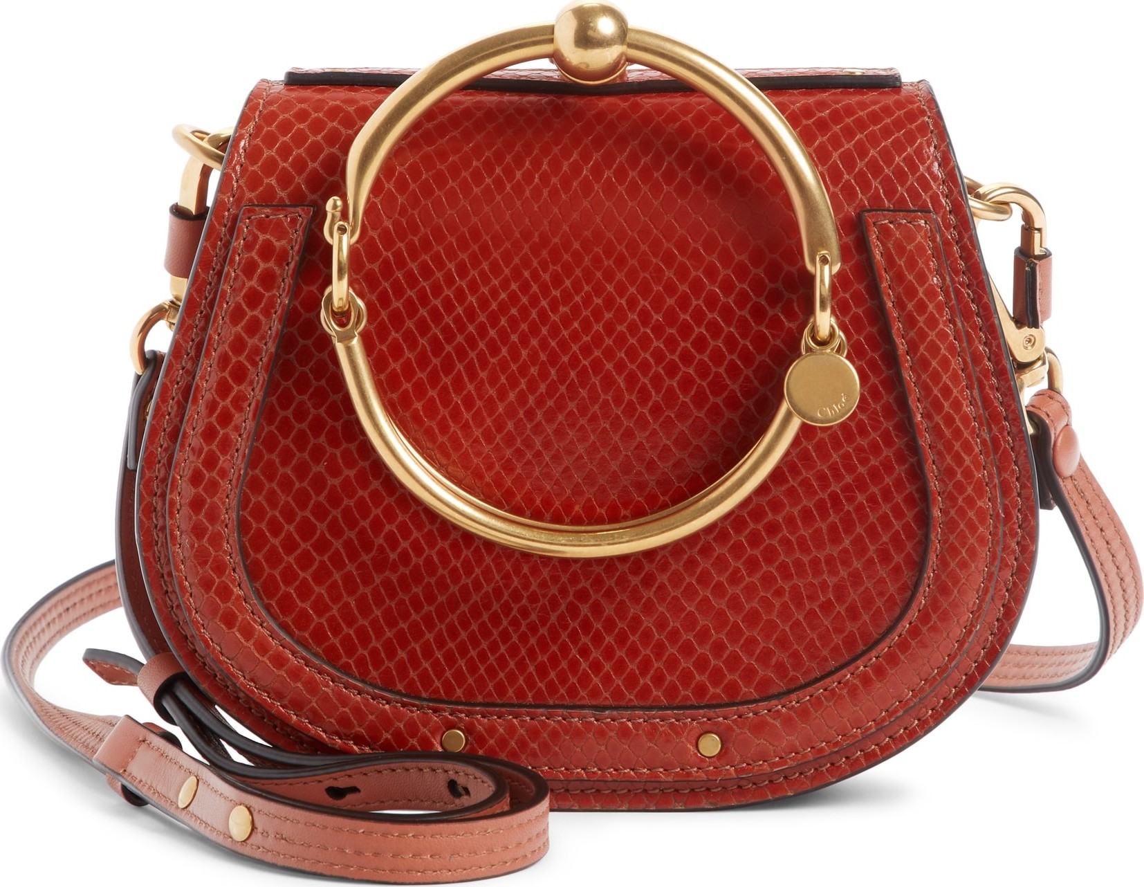 Chloe Small Nile Bracelet Snake Embossed Leather Crossbody Bag