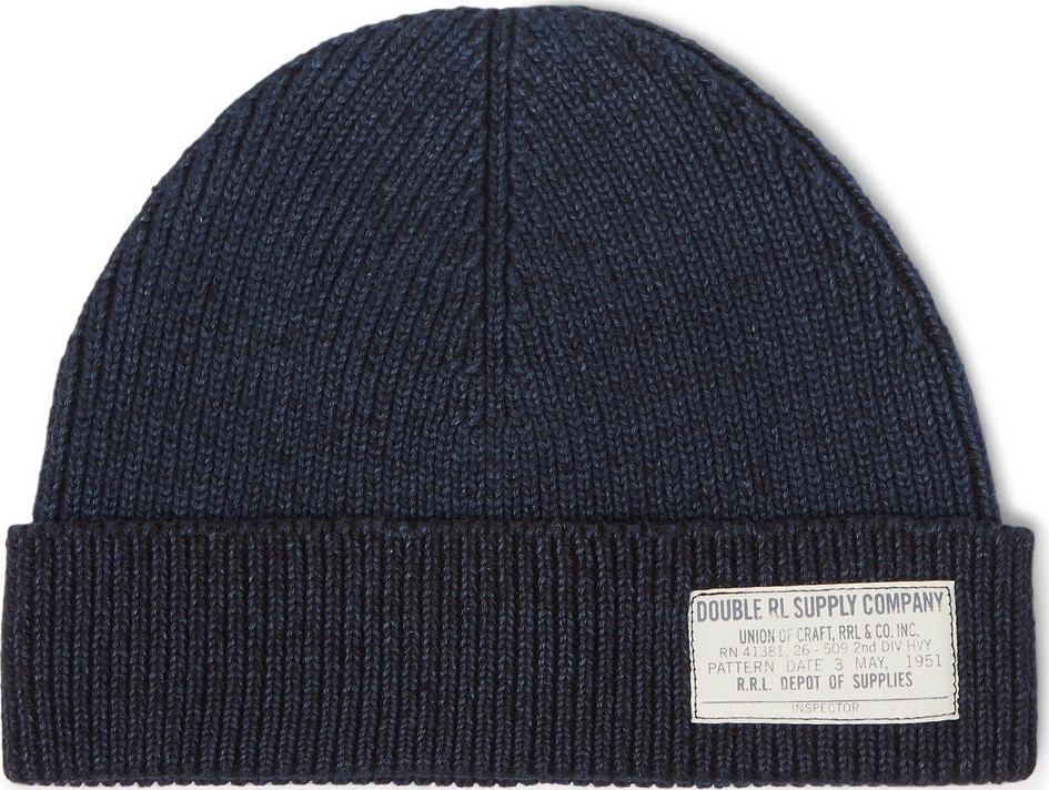 Rrl Ribbed Mélange Cotton Beanie