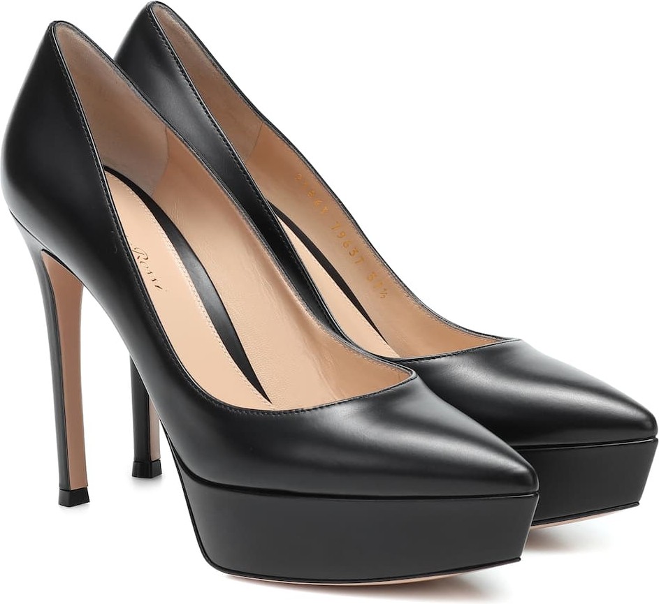 Gianvito Rossi Dasha leather plateau pumps