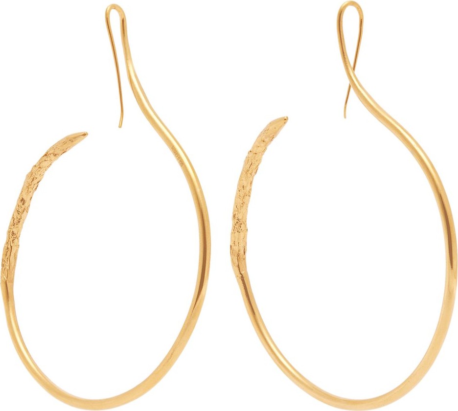 Misho Interrupted 22kt gold-plated hoops