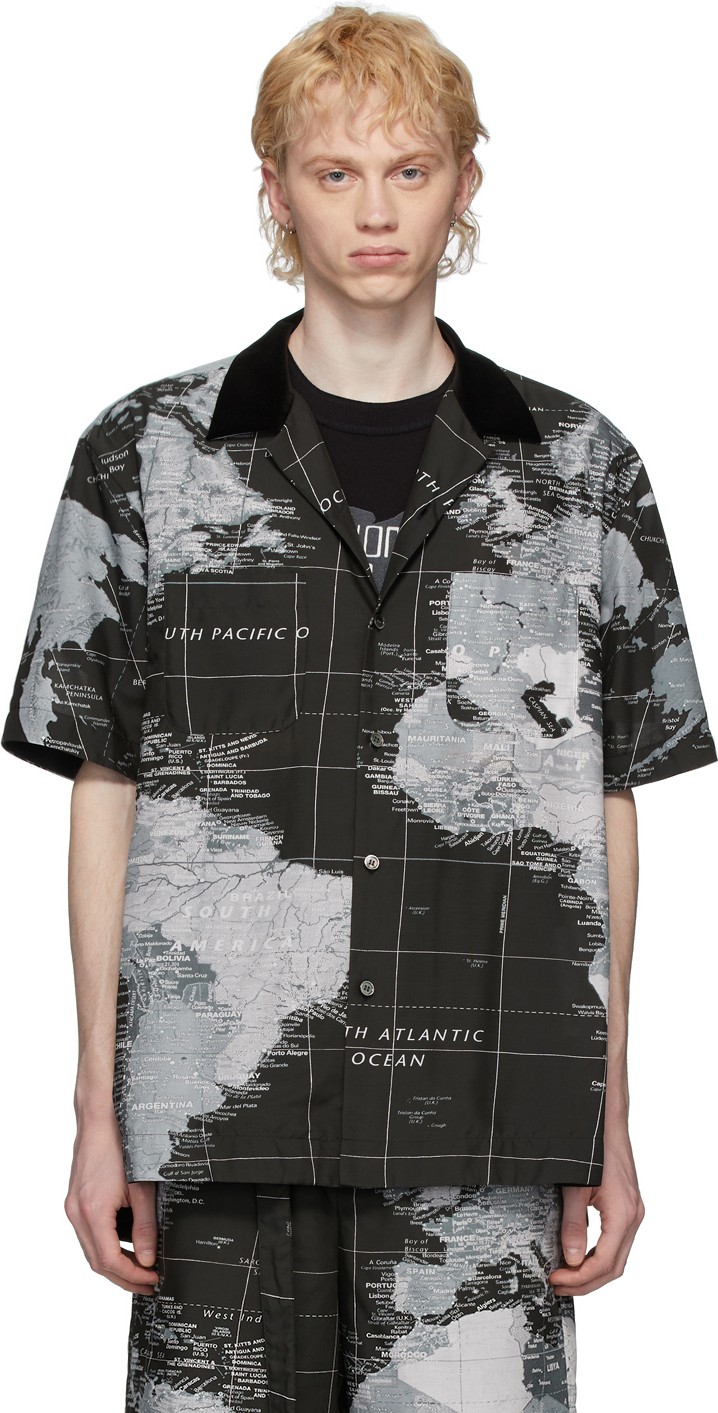 Sacai Black World Map Shirt