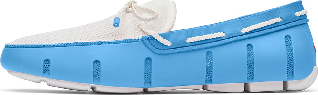 Swims Men's Mesh & Rubber Braided-Lace Boat Shoes, Norse Blue/White