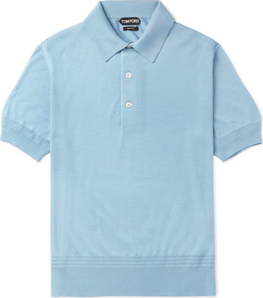 TOM FORD Slim-Fit Cashmere and Silk-Blend Piqué Polo Shirt