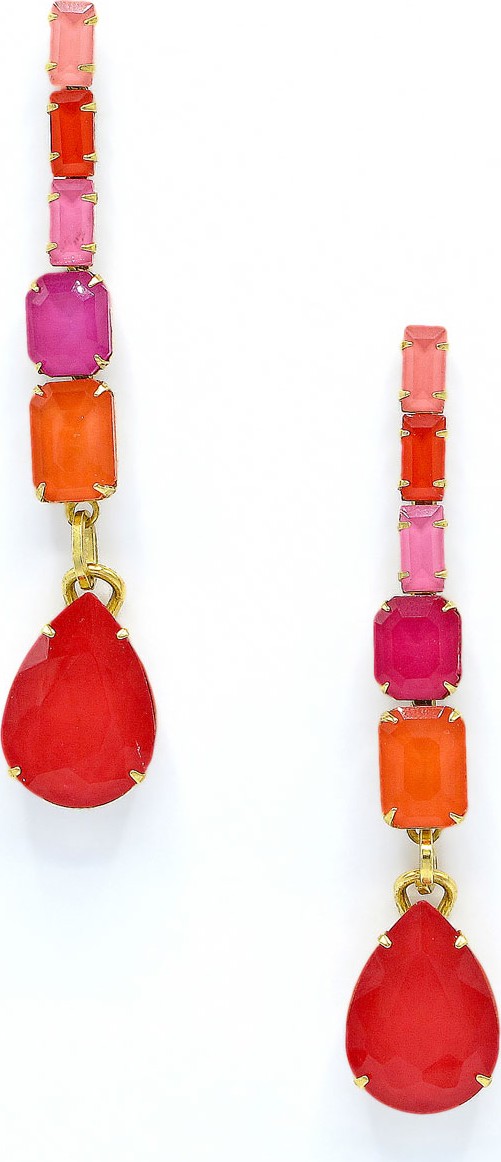 Elizabeth Cole Constance Linear Glass Drop Earrings