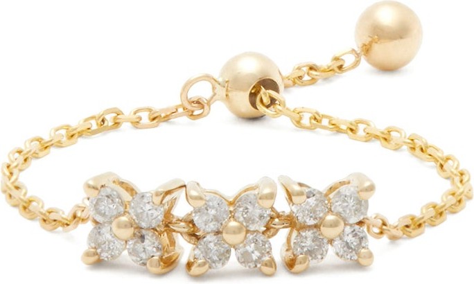 Anissa Kermiche Brontë diamond & gold chain ring