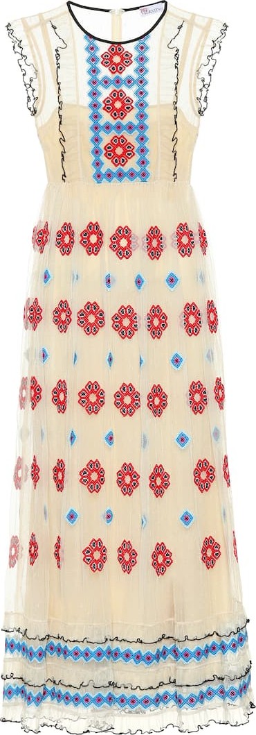 RED Valentino Embroidered midi dress