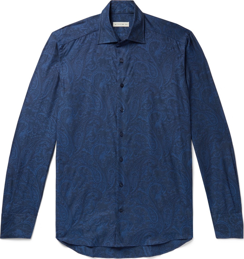 Etro Slim-Fit Paisley-Print Cotton-Poplin Shirt