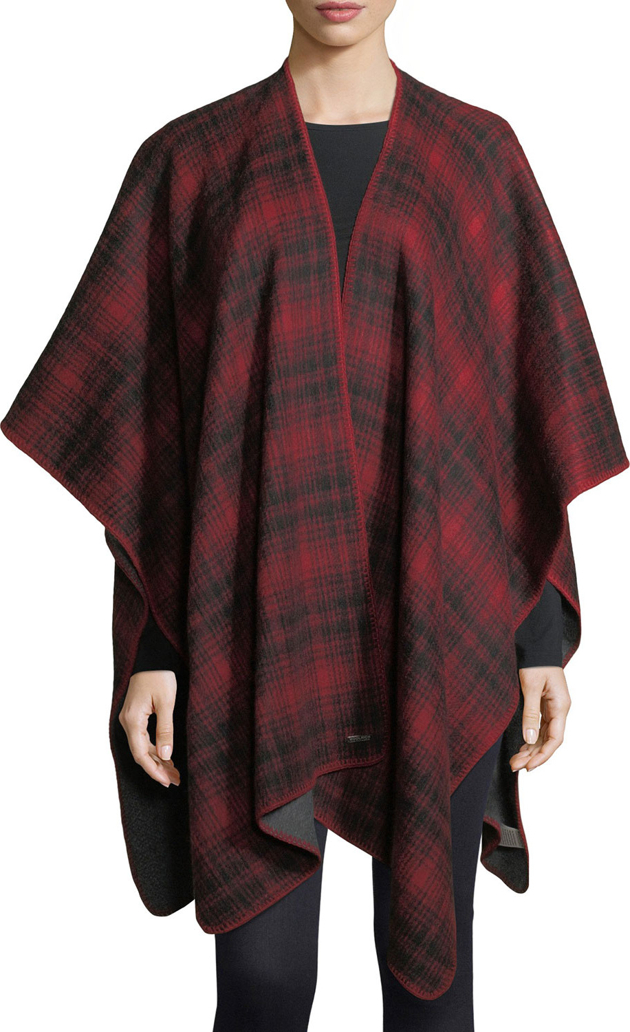 Woolrich Plaid Oversized Cashmere Cape