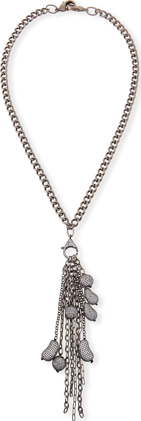 Hipchik Couture Cindy Cubic Zirconia Beans Tassel Necklace