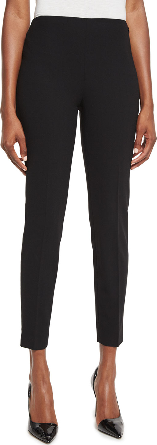 Ralph Lauren Annie Cropped Wool Crepe Pants, Black