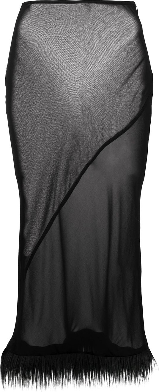 Acne Studios - Sheer faux-fur hem skirt