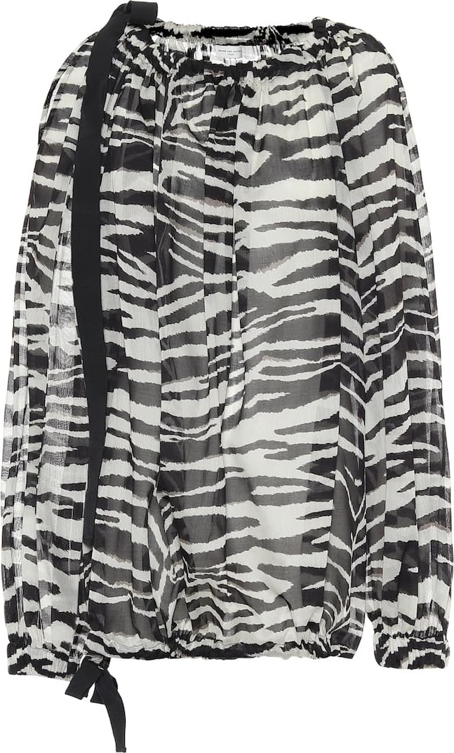 Dries Van Noten Zebra-printed cotton blouse