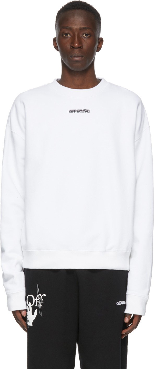 Off White White & Blue Marker Arrows Sweatshirt
