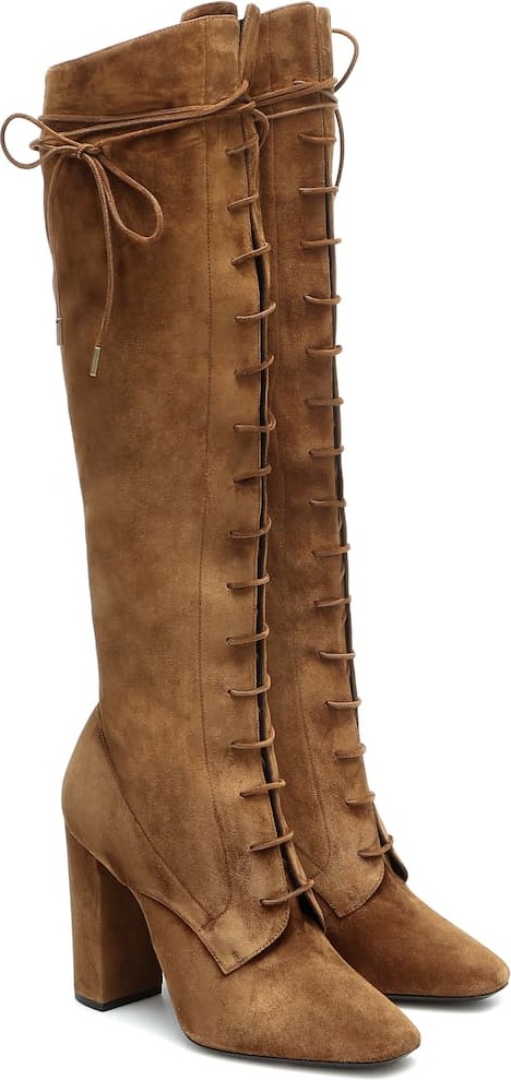 Saint Laurent Laura 100 suede knee-high boots