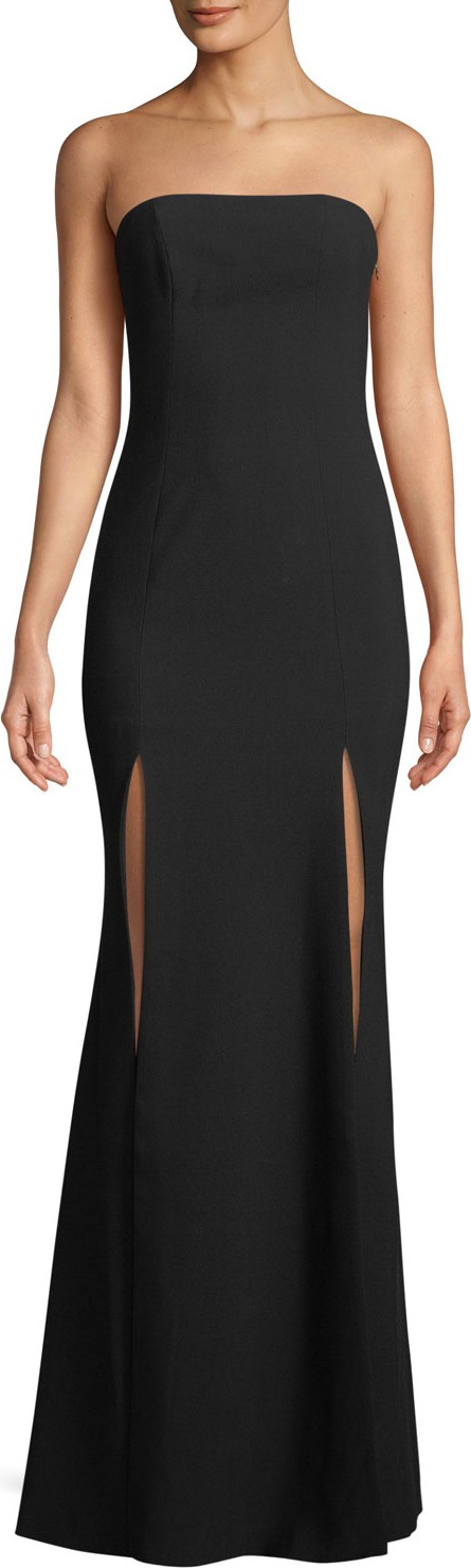 LIKELY Avalina Strapless Gown w/ Double-Slit Skirt