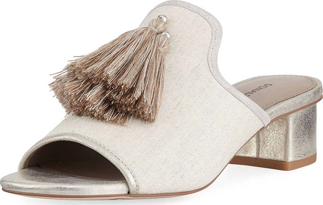Donald J Pliner Mara Canvas Tassel Mule Sandal