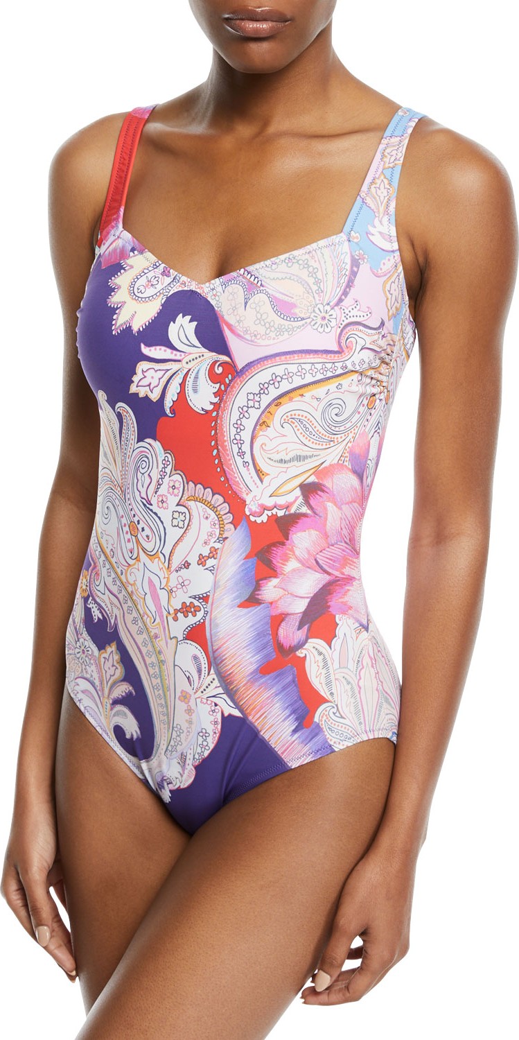 Gottex Kashmir Square-Neck One-Piece Swimsuit