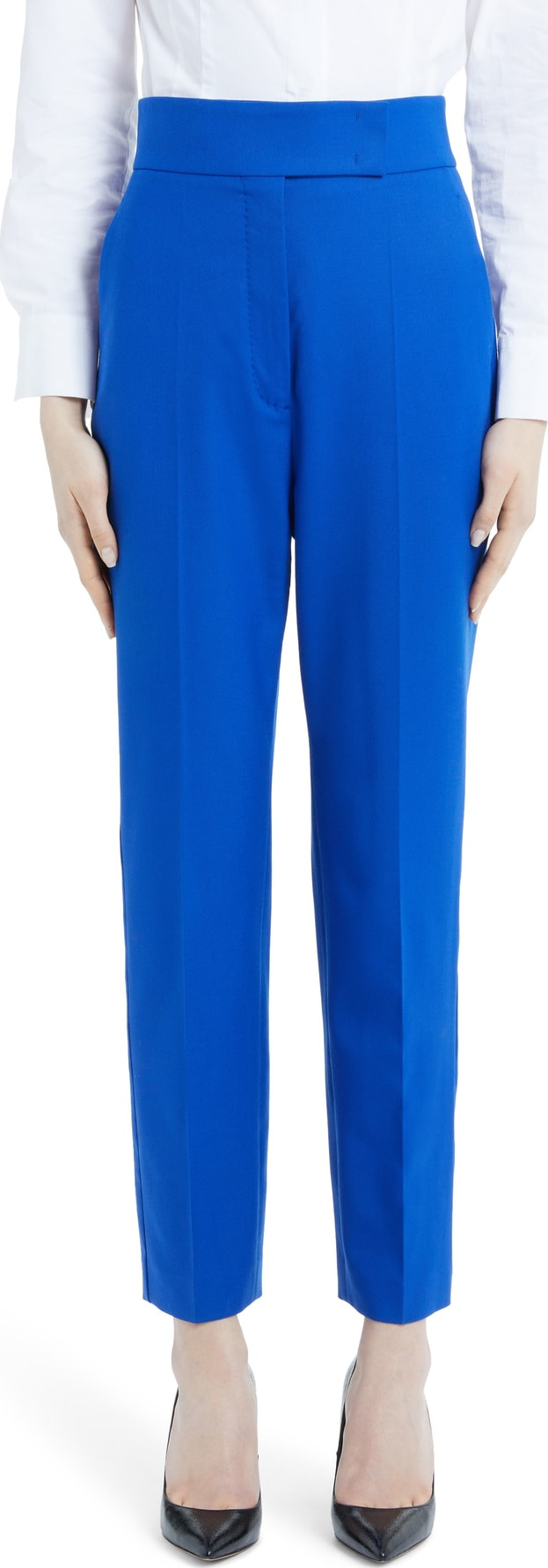Sara Battaglia Stretch Wool Straight Leg Pants