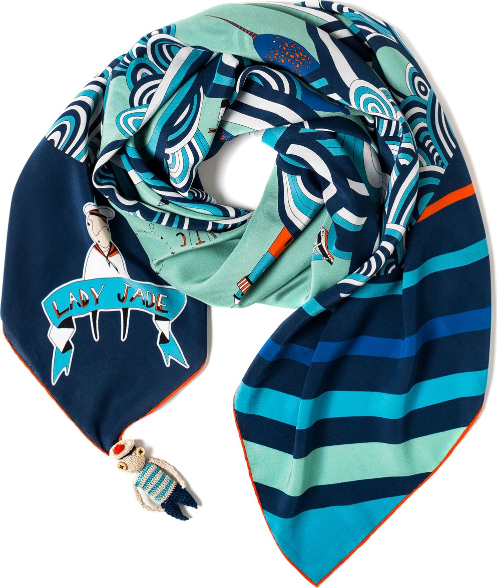 rumisu Ahoy Silk Printed Scarf