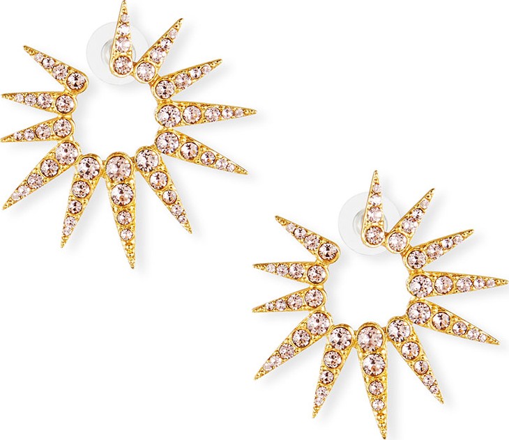 Oscar De La Renta Sea Urchin Small Crystal Earrings