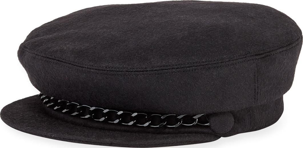 Eugenia Kim Marina Cashmere Newsboy Hat with Chain Detail