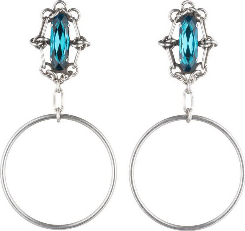 DANNIJO Adelaide Blue Zircon Hoop Earrings