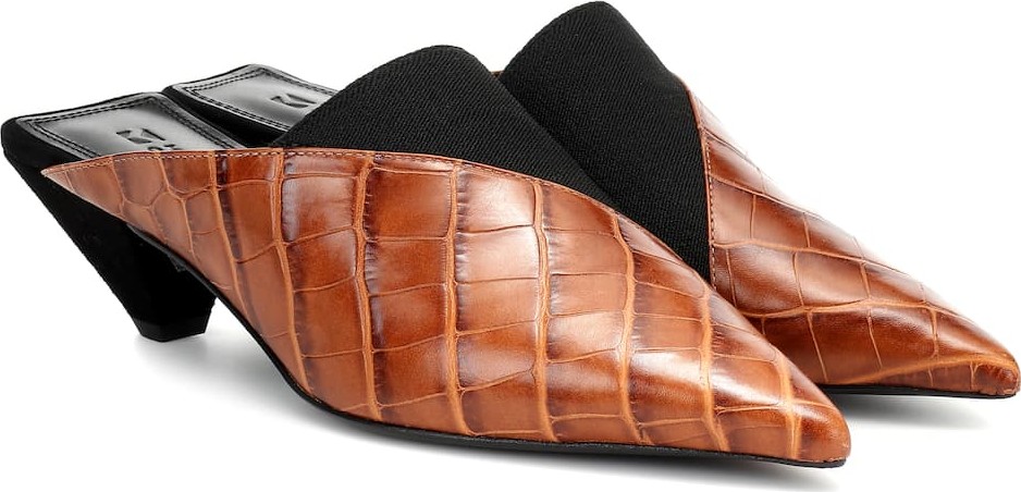 Mercedes Castillo Joilette croc-effect leather mules