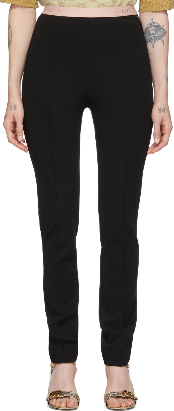 Gucci Black Viscose Jersey Leggings