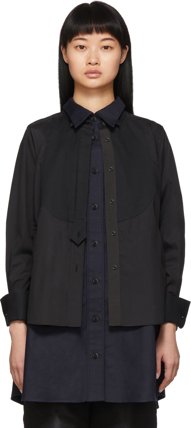 Sacai Navy & Black Shirt Dress