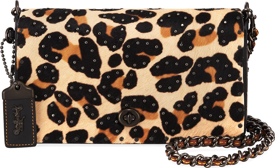 COACH 1941 Haircalf Leopard Dinky Crossbody Bag