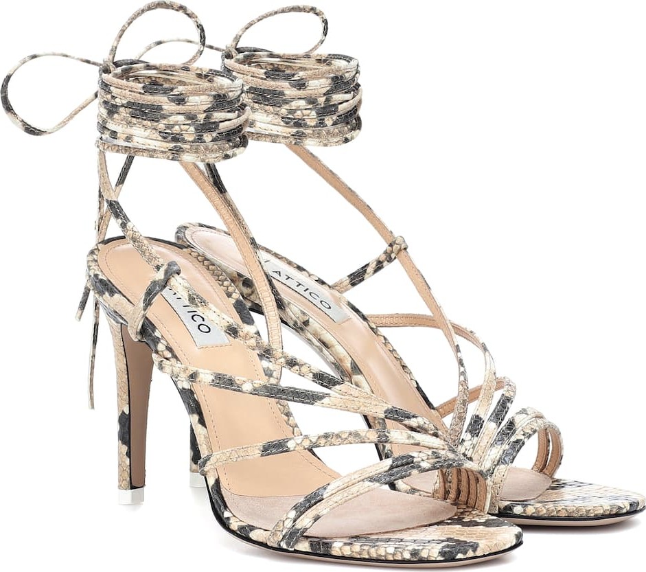 Attico Baby snake-effect leather sandals