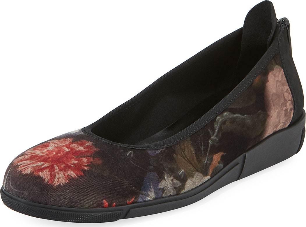 Sesto Meucci Diona Comfort Wedge Floral Velvet Ballet Flats