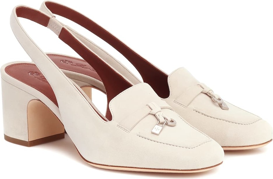 Loro Piana Suede slingback pumps