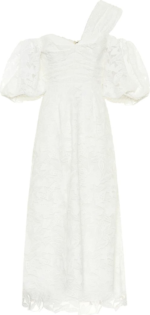 Self Portrait Off-shoulder lace midi dress