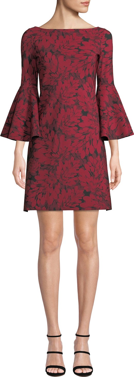 La Petite Robe di Chiara Boni Natalia Bell-Sleeve Floral-Print Dress
