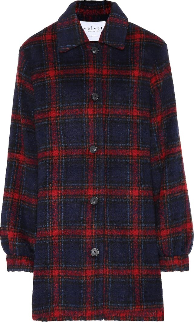 Velvet By Graham & Spencer Colette wool-blend plaid jacket