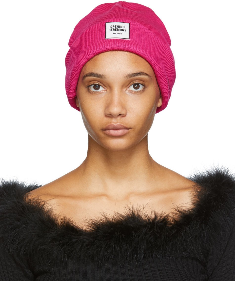 Opening Ceremony Pink New Era Edition Logo Beanie