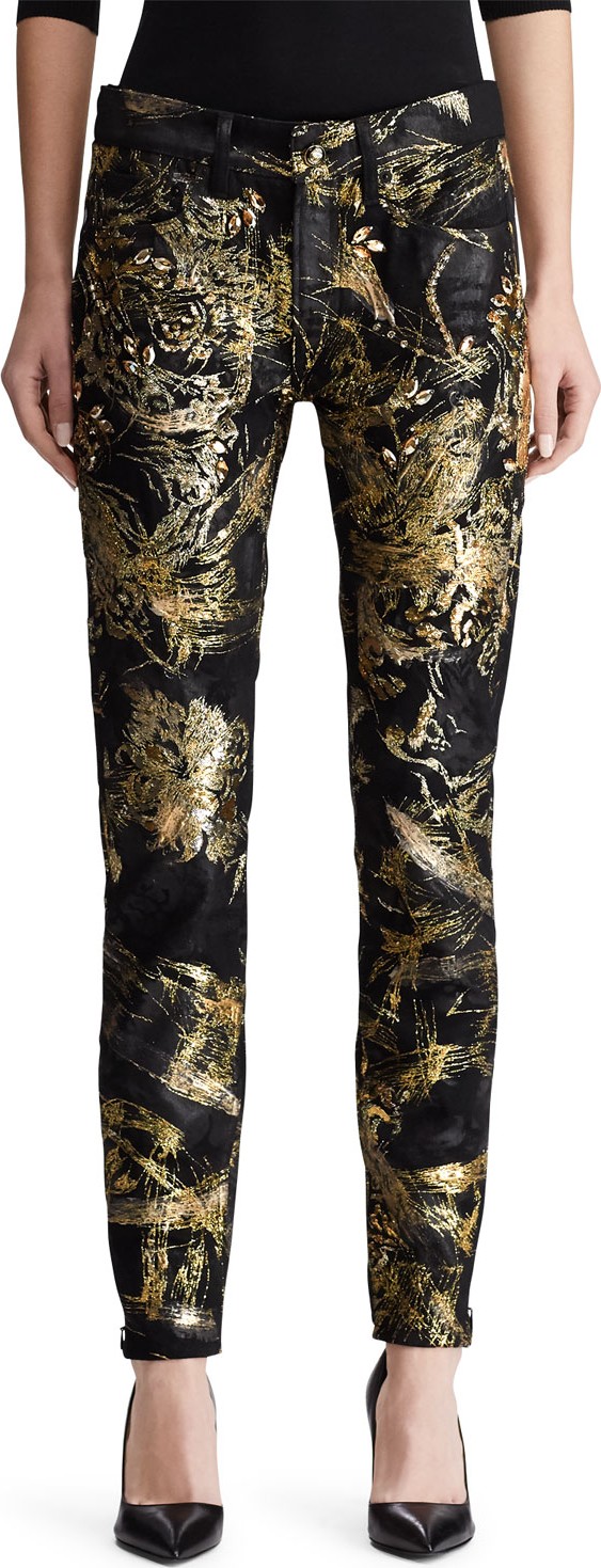 Ralph Lauren 400 Matchstick Jeans with Crystal Embroidery